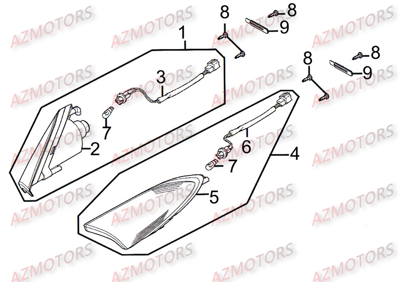 Clignotants KYMCO Pièces Scooter Kymco XCITING 300 AFI 4T EURO III