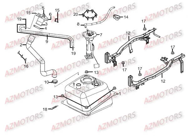 RESERVOIR KYMCO Pièces Scooter XCITING 300 AFI 4T EURO III