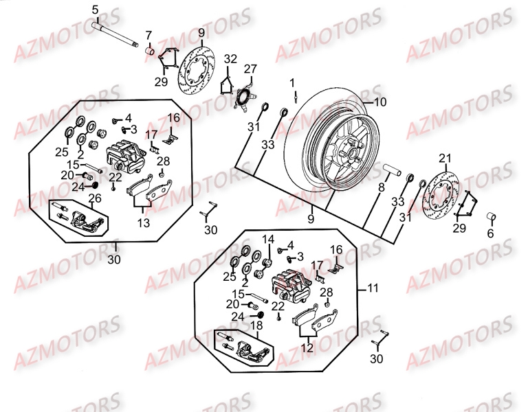 ROUE AVANT KYMCO Pièces Scooter XCITING 300 AFI 4T EURO III