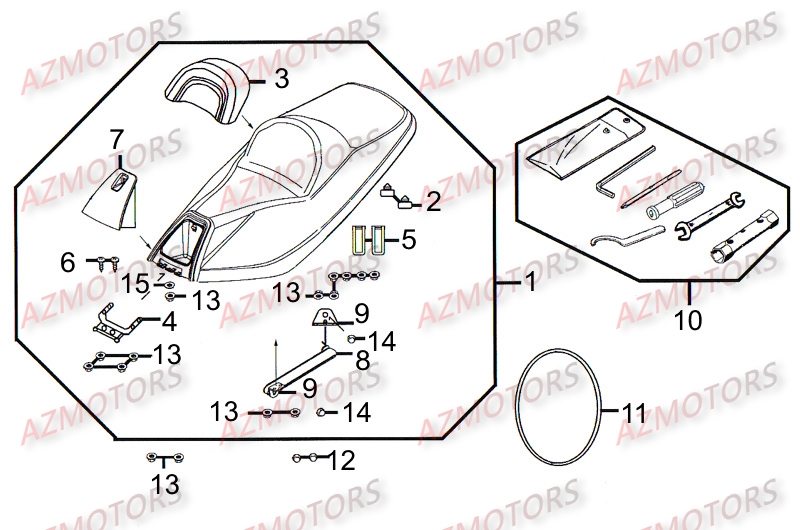 Selle KYMCO Pièces Scooter Kymco XCITING 300 AFI 4T EURO III