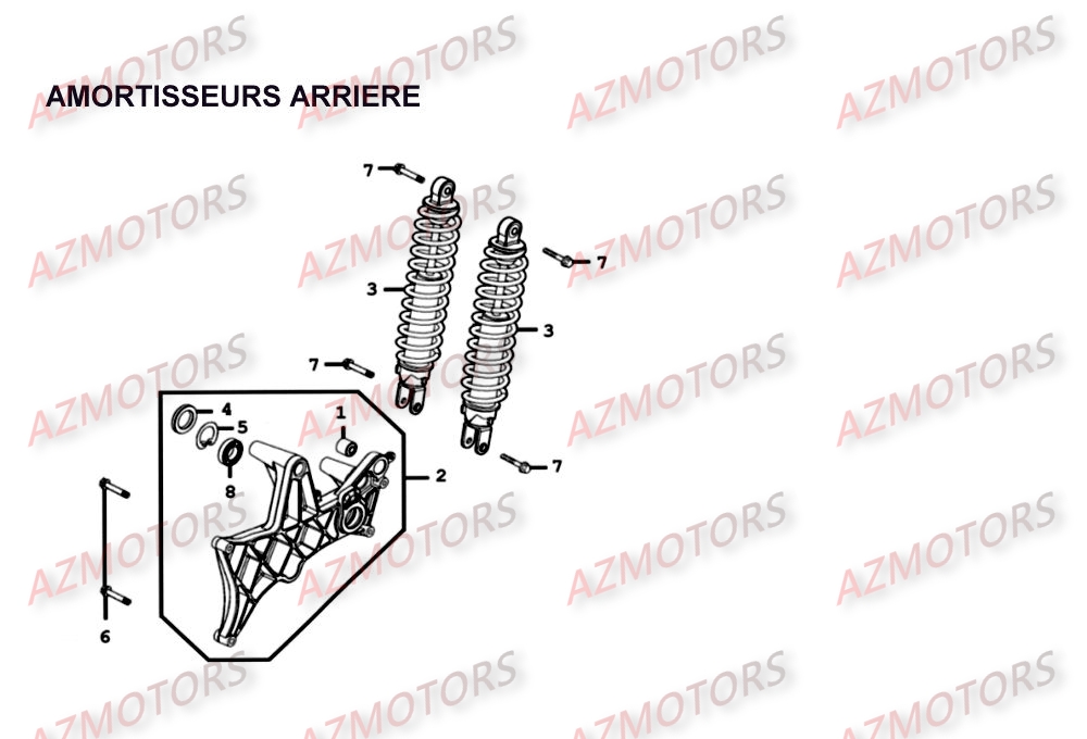 Amortisseurs Arriere KYMCO Pièces Scooter Kymco XCITING 500 4T EURO II