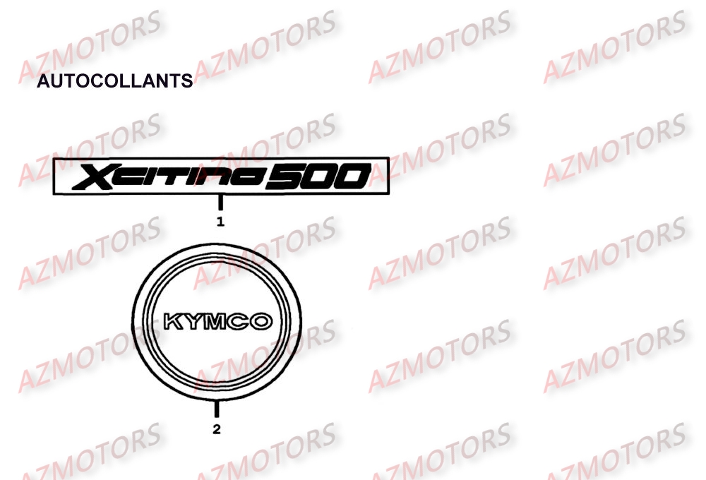 Autocollants KYMCO Pièces Scooter Kymco XCITING 500 4T EURO II