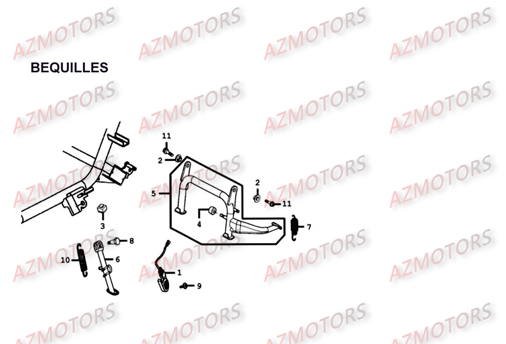 Bequilles KYMCO Pièces Scooter Kymco XCITING 500 4T EURO II