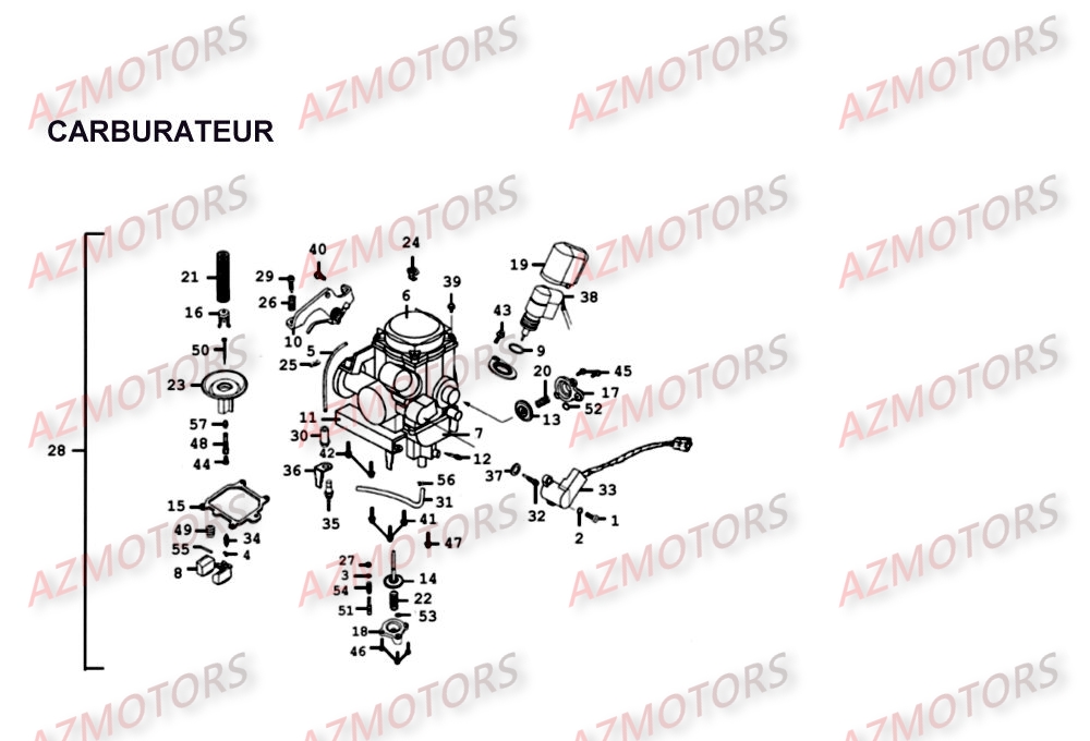 CARBURATEUR KYMCO Pièces Scooter XCITING 500 4T EURO II 