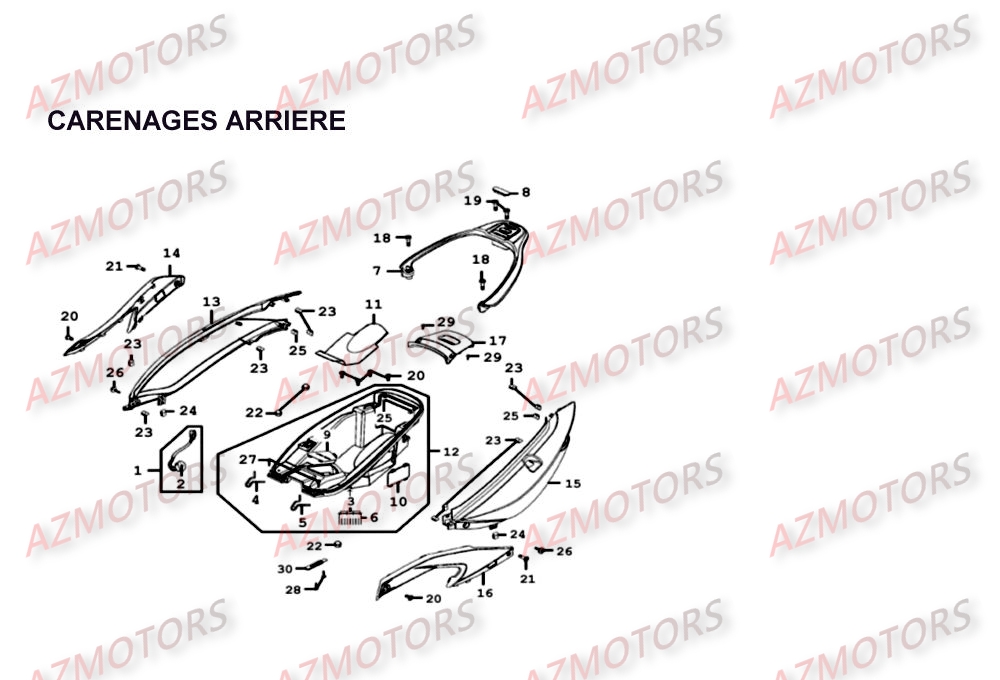 CARENAGES ARRIERE pour XCITING-500-II