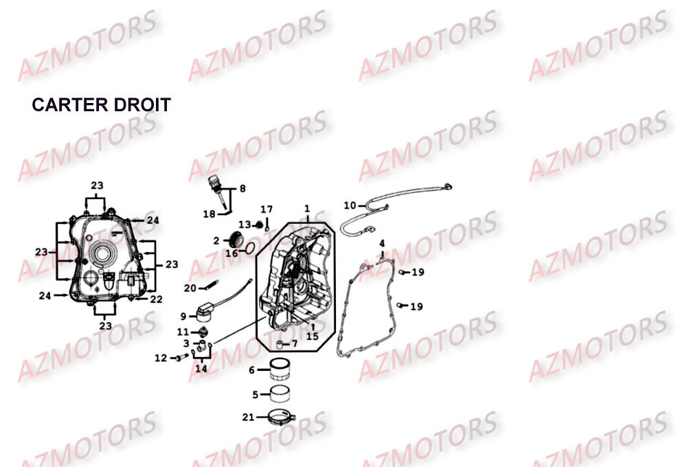 CARTER DROIT KYMCO XCITING 500 II