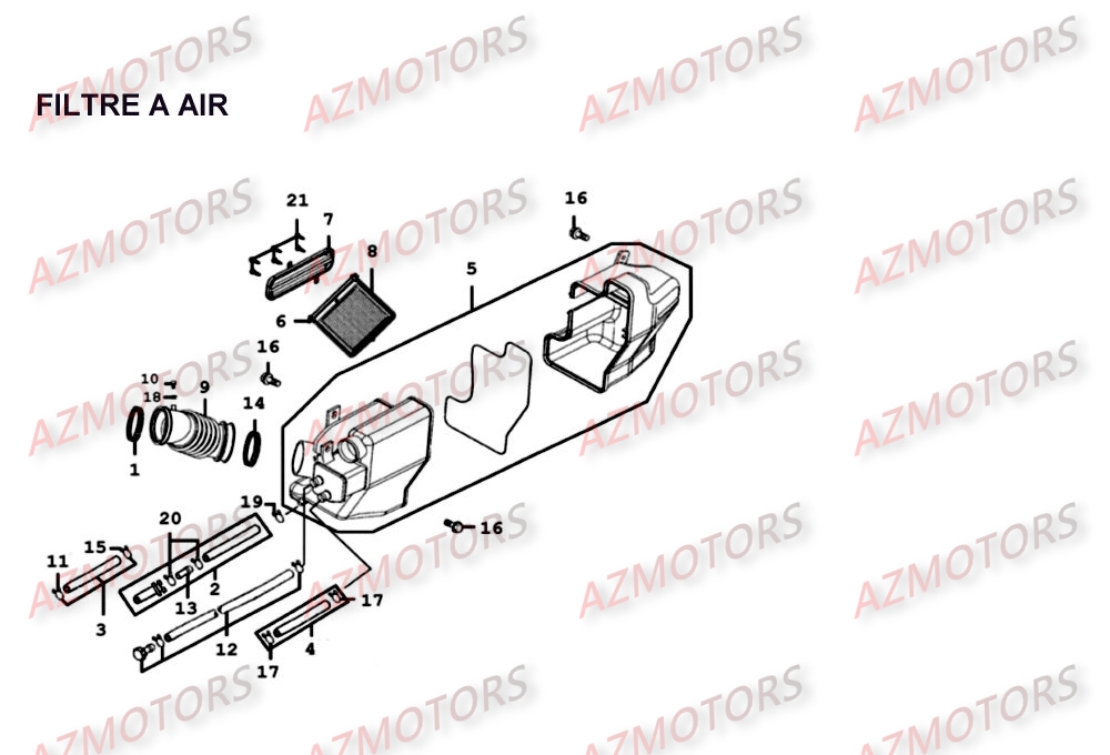 Filtre A Air KYMCO Pièces Scooter Kymco XCITING 500 4T EURO II