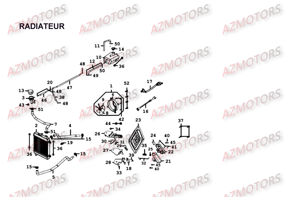 RADIATEUR KYMCO Pièces Scooter XCITING 500 4T EURO II 