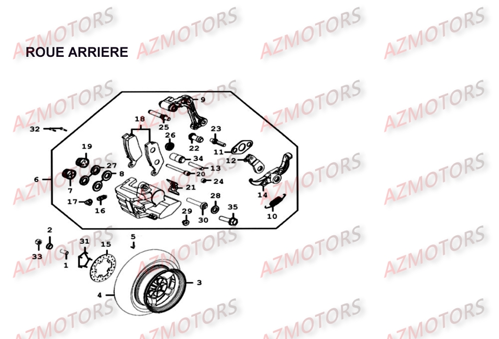 Roue Arriere KYMCO Pièces Scooter Kymco XCITING 500 4T EURO II