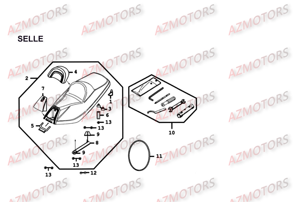 Selle KYMCO Pièces Scooter Kymco XCITING 500 4T EURO II