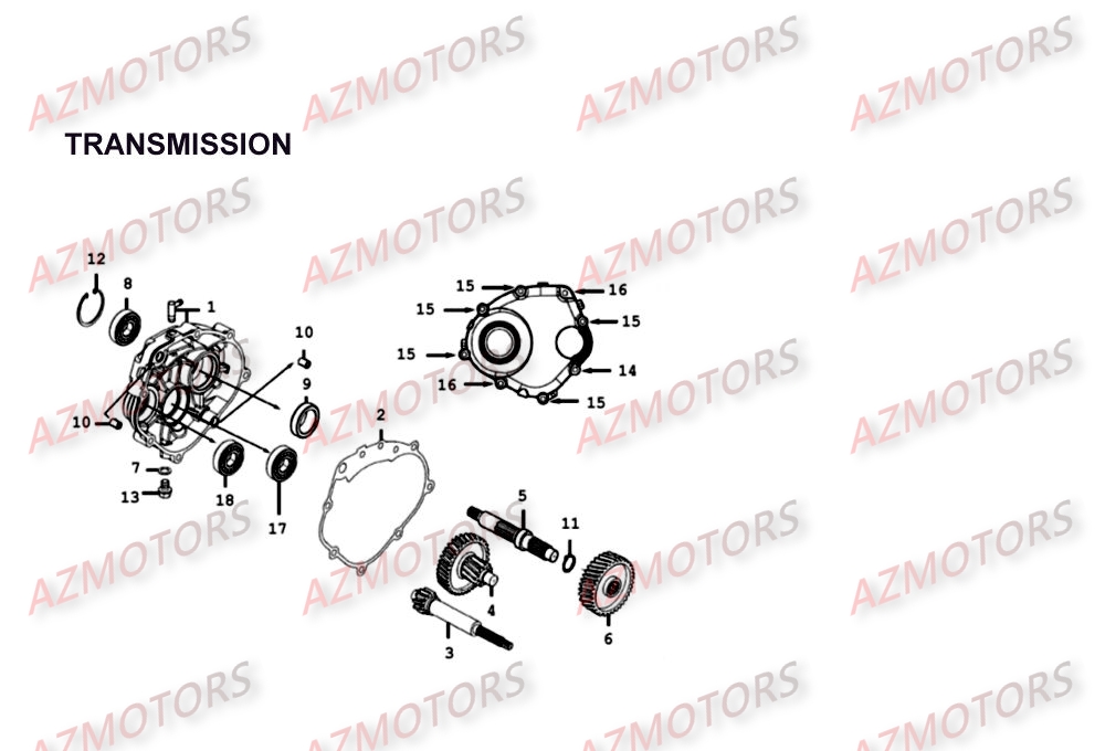 TRANSMISSION KYMCO Pièces Scooter XCITING 500 4T EURO II 
