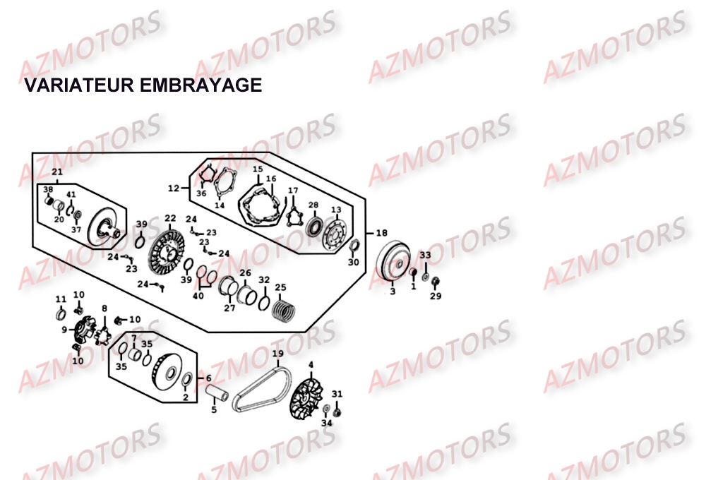 Variateur   Embrayage KYMCO Pièces Scooter Kymco XCITING 500 4T EURO II