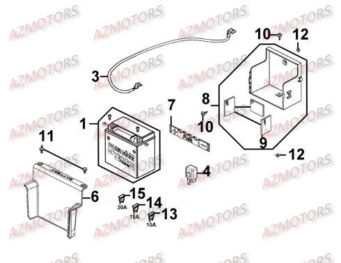 BATTERIE YTX14-BS YUASA (ORIGINE) KYMCO pour BATTERIE de XCITING-500-III