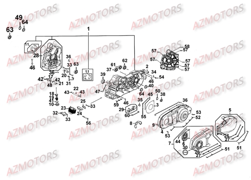 Carter Moteur KYMCO Pièces Scooter Kymco XCITING 500 AFI 4T EURO III