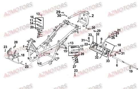 Chassis KYMCO Pièces Scooter Kymco XCITING 500 AFI 4T EURO III