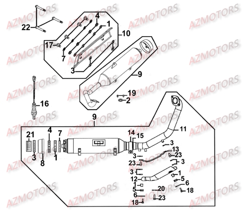 ECHAPPEMENT KYMCO XCITING 500 III