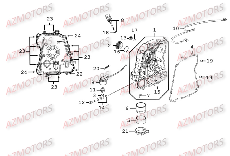 Carter Droit KYMCO Pièces Scooter Kymco XCITING 500 RI 4T EURO III