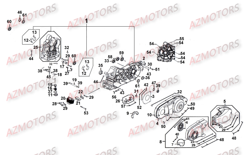 CARTER MOTEUR KYMCO Pièces Scooter XCITING 500 RI 4T EURO III