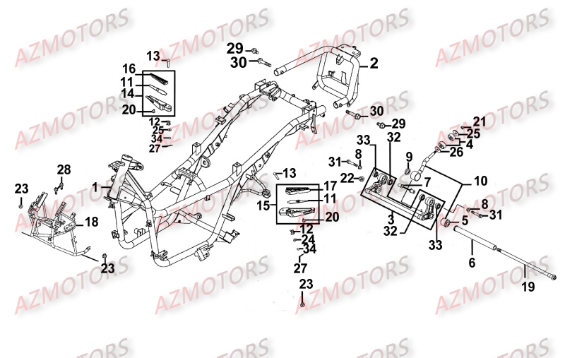 Chassis KYMCO Pièces Scooter Kymco XCITING 500 RI 4T EURO III