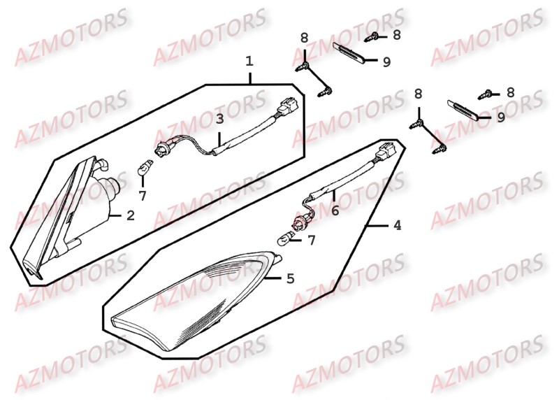 Clignotants KYMCO Pièces Scooter Kymco XCITING 500 RI 4T EURO III