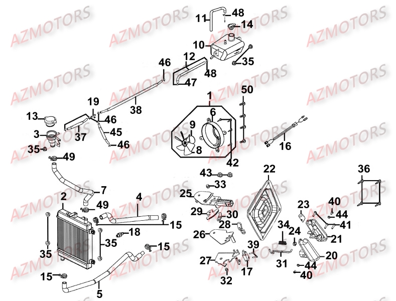 RADIATEUR KYMCO Pièces Scooter XCITING 500 RI 4T EURO III