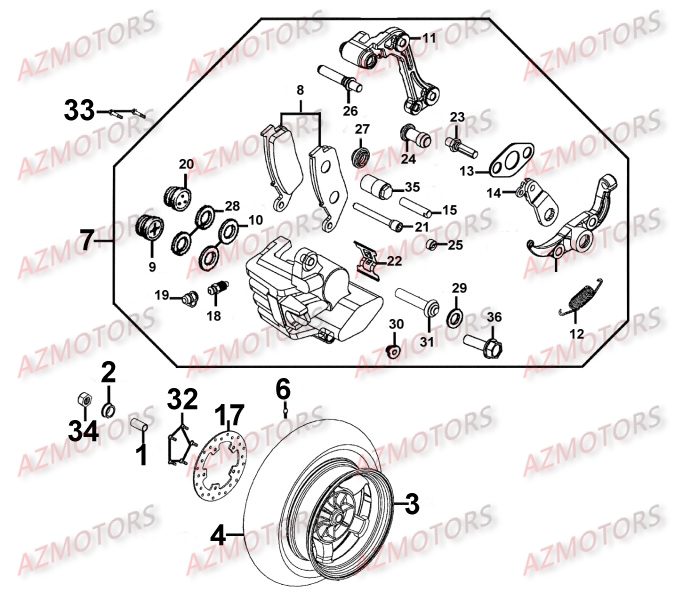 ROUE ARRIERE KYMCO XCITING 500RI III