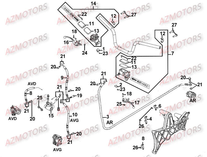 Systeme De Freins KYMCO Pièces Scooter Kymco XCITING 500 RI 4T EURO III