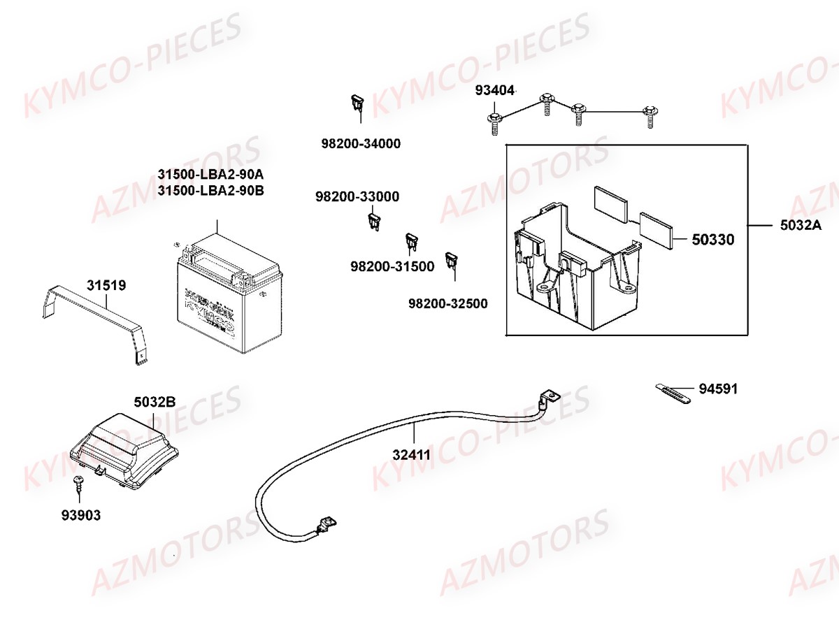 Batterie Xciting 400 KYMCO Pièces Scooter Kymco XCITING 400I ABS 4T EURO 3