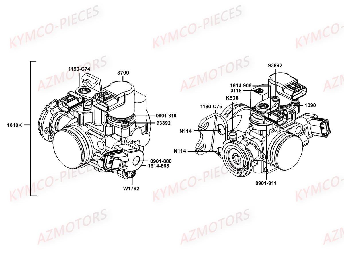 Carburation KYMCO Pièces Scooter Kymco XCITING 400I ABS 4T EURO 3