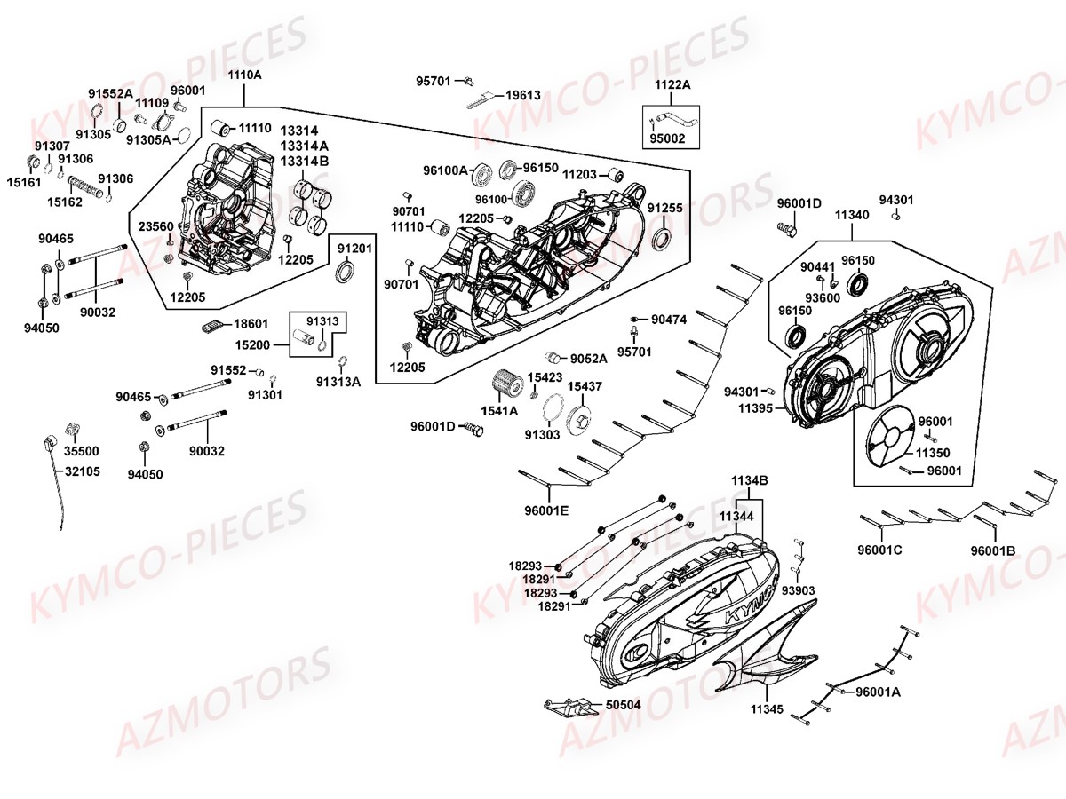 CARTERS MOTEUR pour XCITING 400 ABS E3