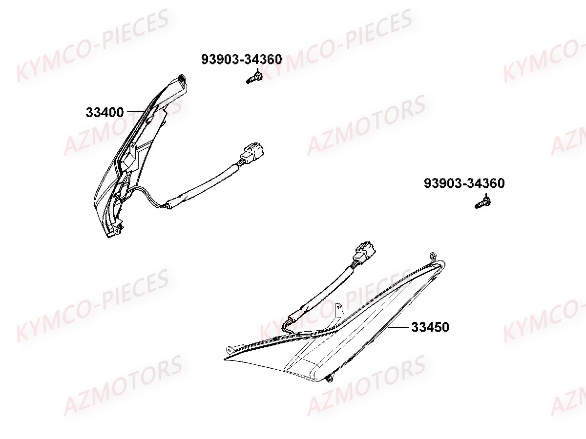 Clignotants KYMCO Pièces Scooter Kymco XCITING 400I ABS 4T EURO 3