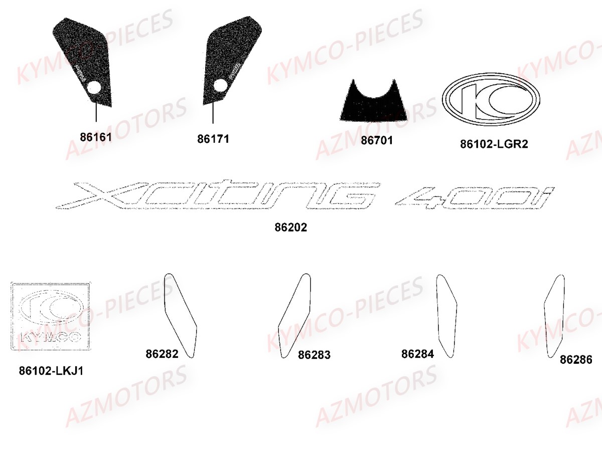 Decors KYMCO Pièces Scooter Kymco XCITING 400I ABS 4T EURO 3