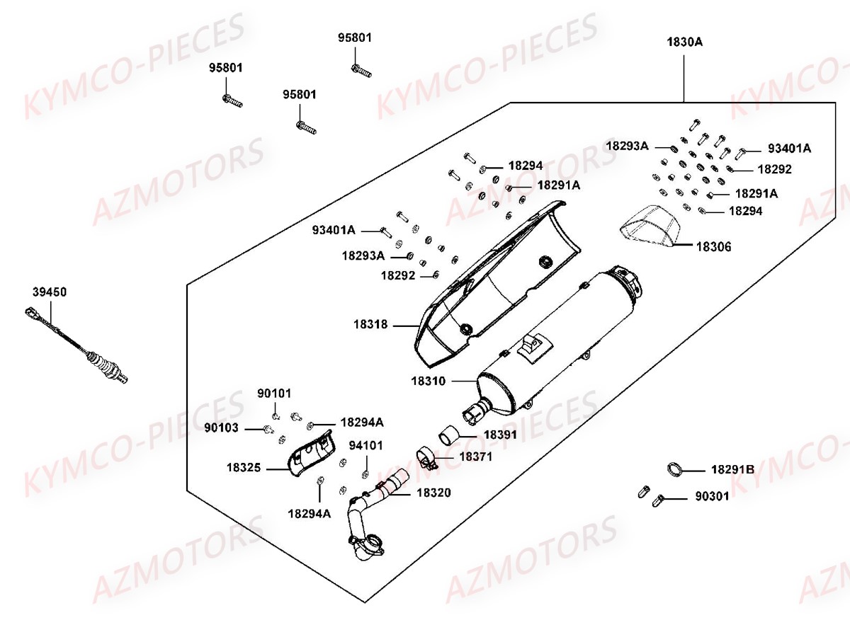 ECHAPPEMENT XCITING 400 I ABS KYMCO XCITING 400 ABS E3