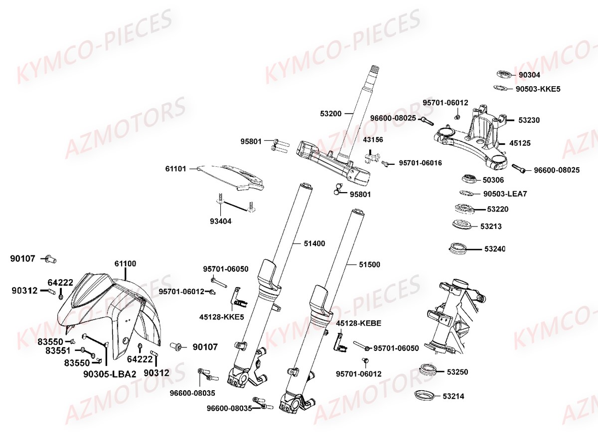 FOURCHE GARDE BOUE pour XCITING 400 ABS E3