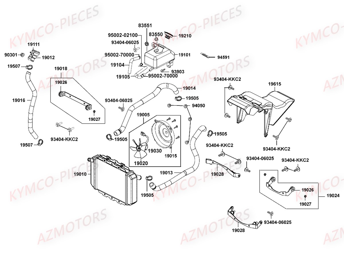 REFROIDISSEMENT KYMCO Pièces Scooter Kymco XCITING 400I 4T EURO III