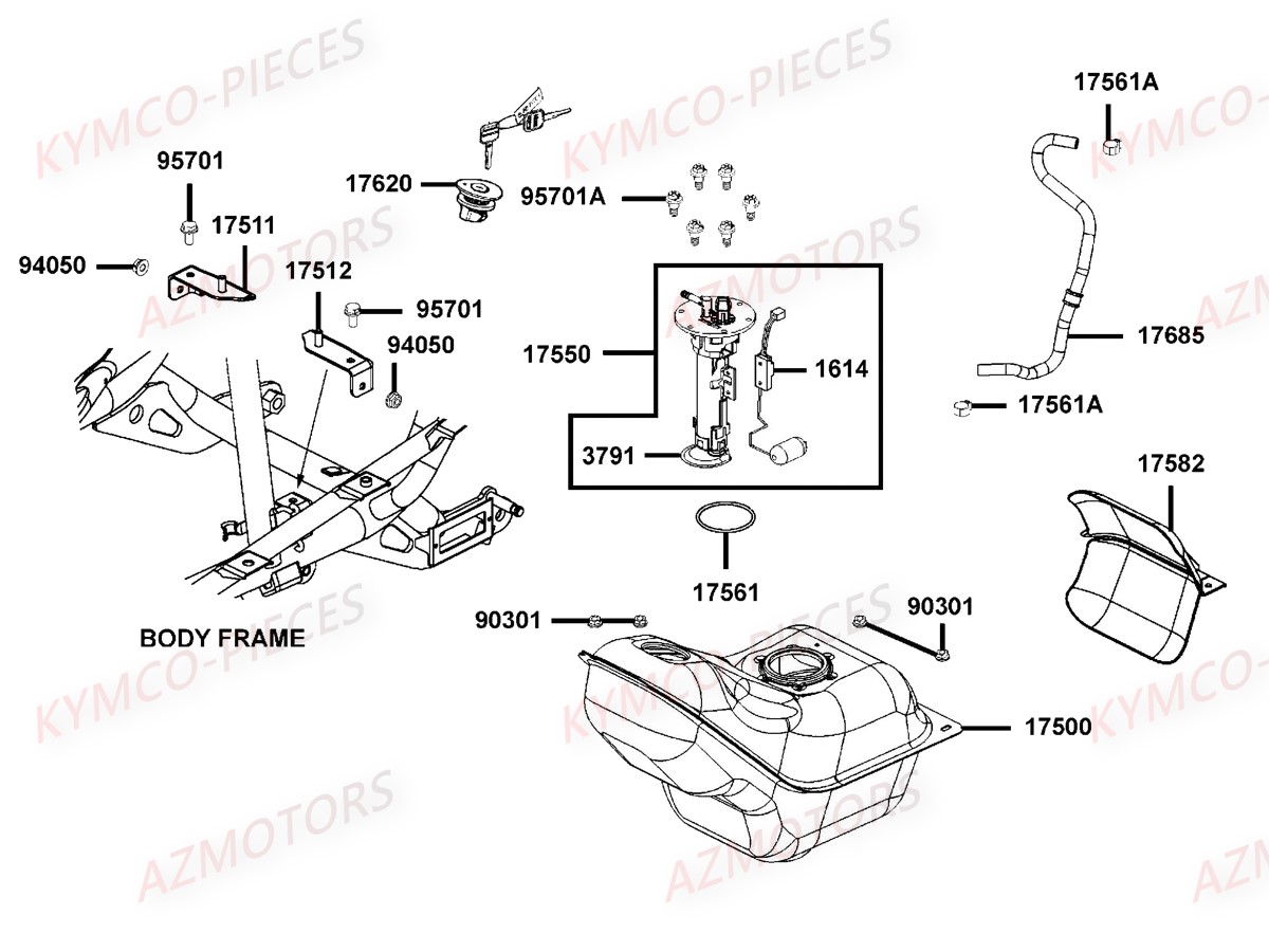 RESERVOIR A CARBURANT pour XCITING 400 ABS E3