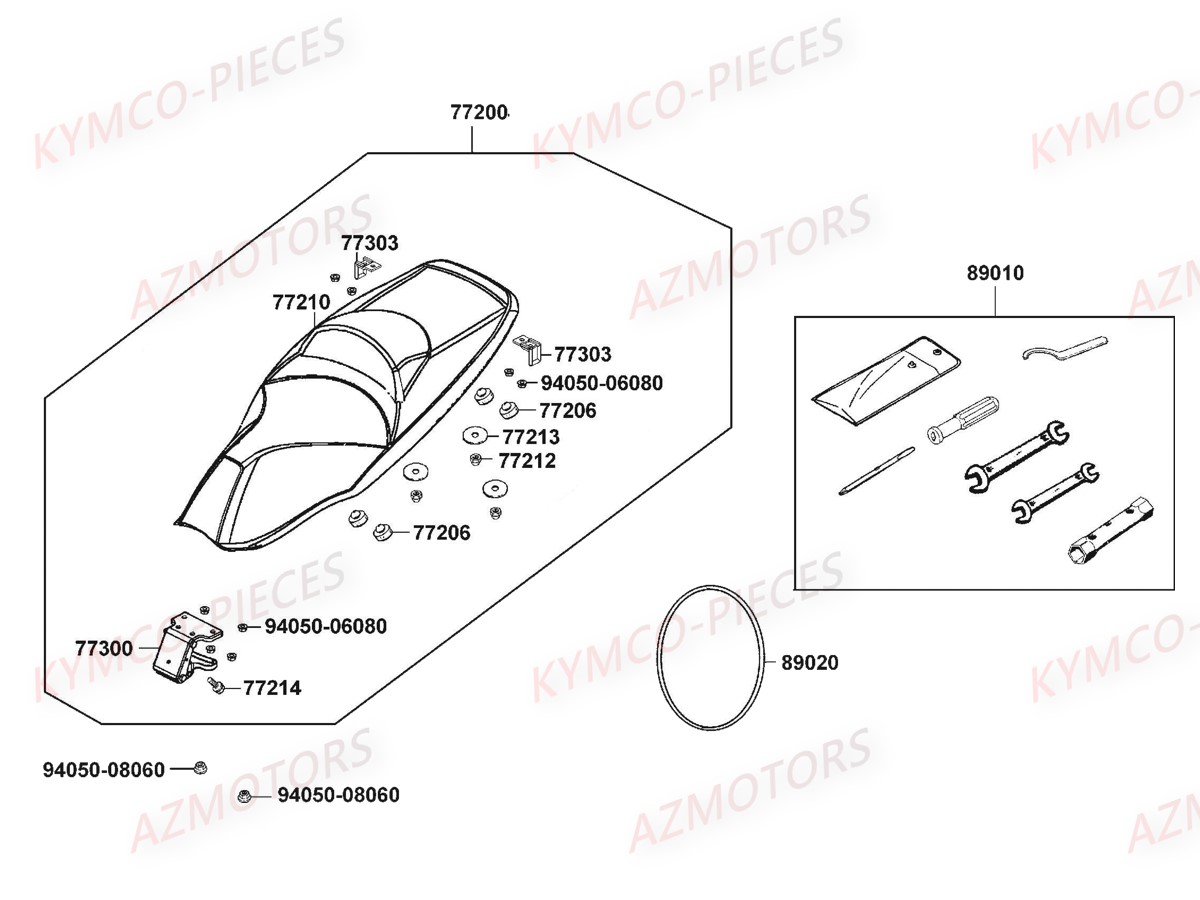 Selle KYMCO Pièces Scooter Kymco XCITING 400I ABS 4T EURO 3