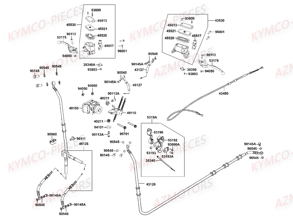 Systeme De Freins KYMCO Pièces Scooter Kymco XCITING 400I ABS 4T EURO 3