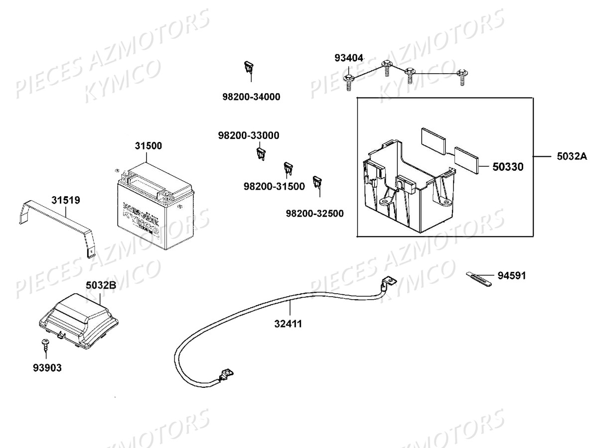 BATTERIE YTX14-BS YUASA (ORIGINE) KYMCO pour BATTERIE de XCITING 400 ABS E4