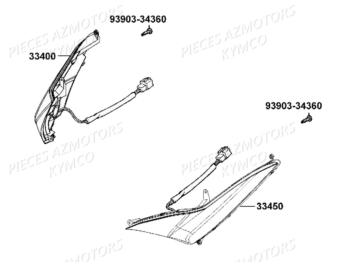 Clignotants KYMCO Pièces Scooter XCITING 400I ABS 4T EURO 4 (SK80BC)