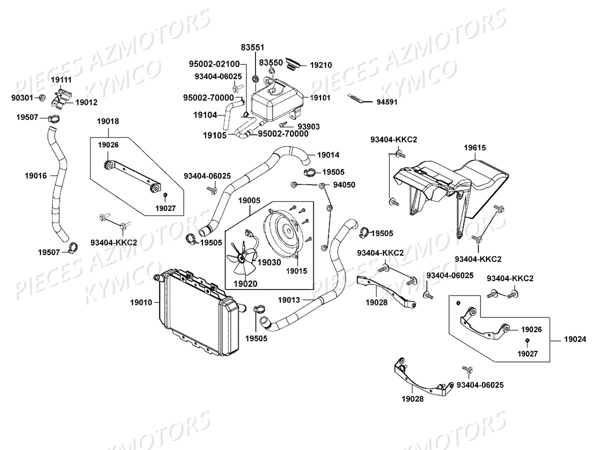 REFROIDISSEMENT KYMCO Pièces Scooter XCITING S 400I ABS 4T EURO 4 (SK80CA)