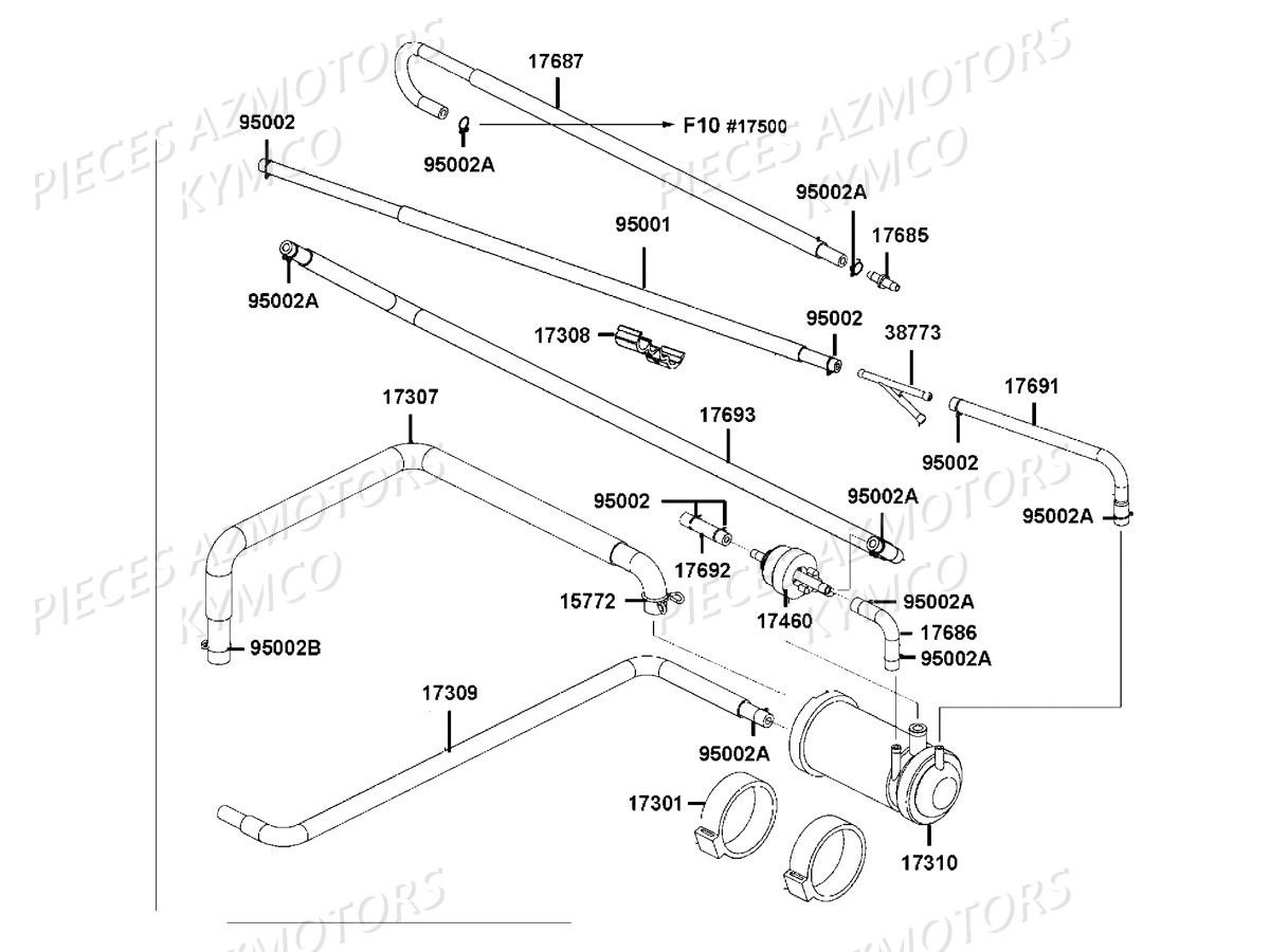 Reniflard KYMCO Pièces Scooter XCITING 400I ABS 4T EURO 4 (SK80BC)