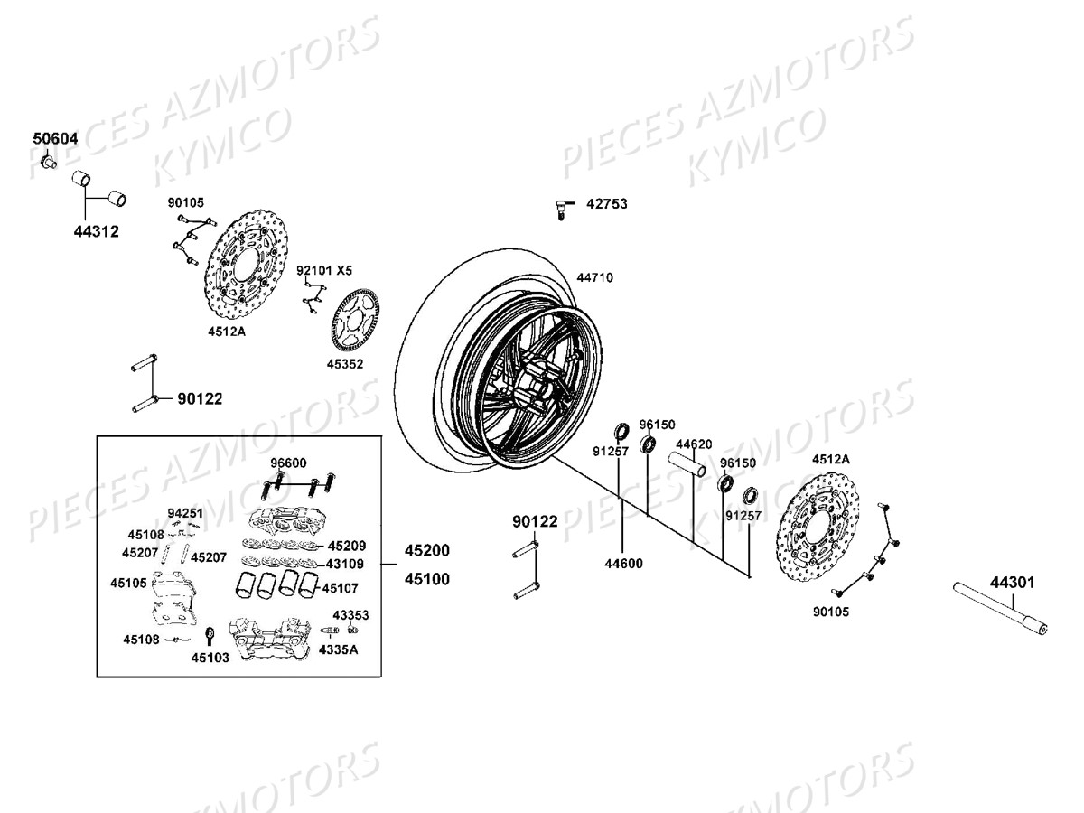 ROUE AVANT pour XCITING 400 ABS E4