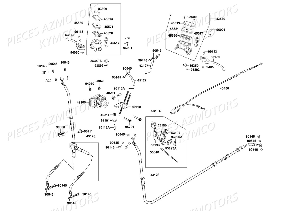 SYSTEME DE FREINS KYMCO XCITING 400 ABS E4