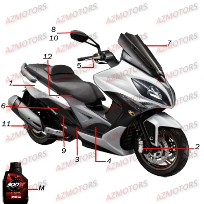 1.CONSOMMABLES KYMCO Pièces Scooter Kymco XCITING 400I 4T EURO III