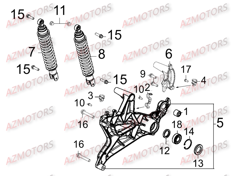 Amortisseurs KYMCO Pièces Scooter Kymco XCITING 400I 4T EURO III