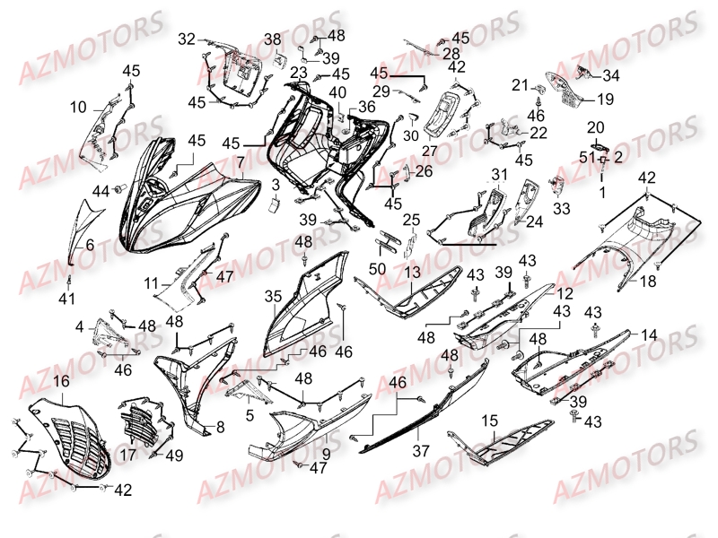 Carenages Avants KYMCO Pièces Scooter Kymco XCITING 400I 4T EURO III