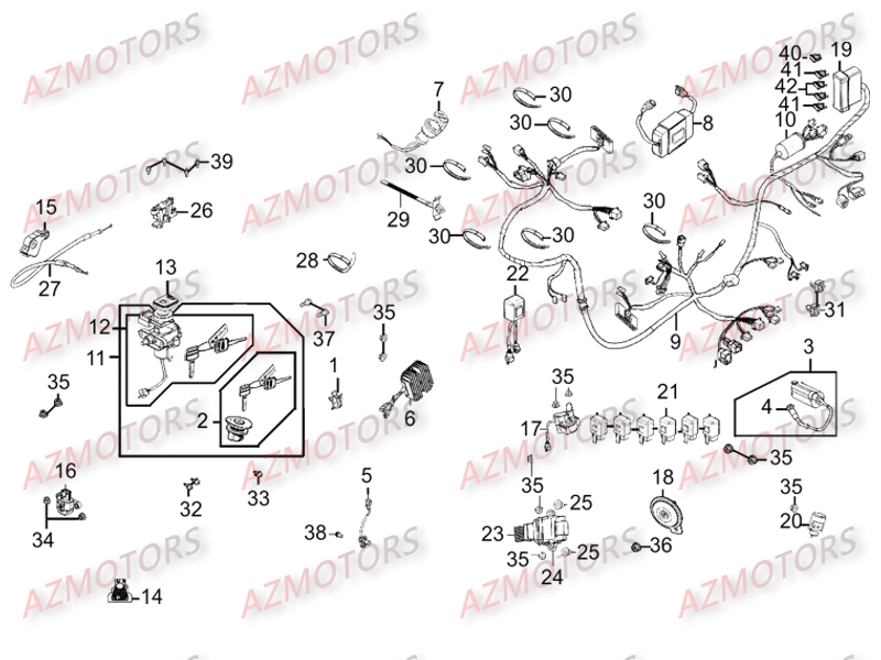 EQUIPEMENT_ELECTRIQUE KYMCO Pièces Scooter Kymco XCITING 400I 4T EURO III