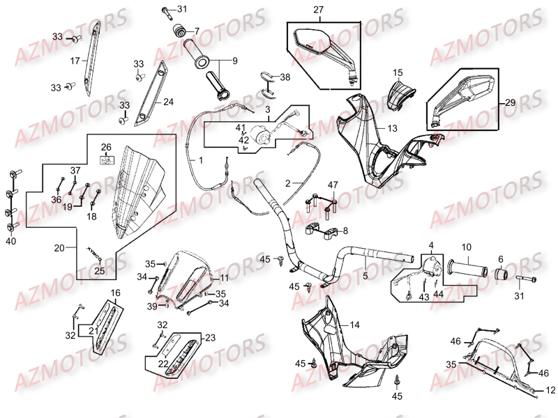 GUIDON-COMMANDES pour XCITING 400 III