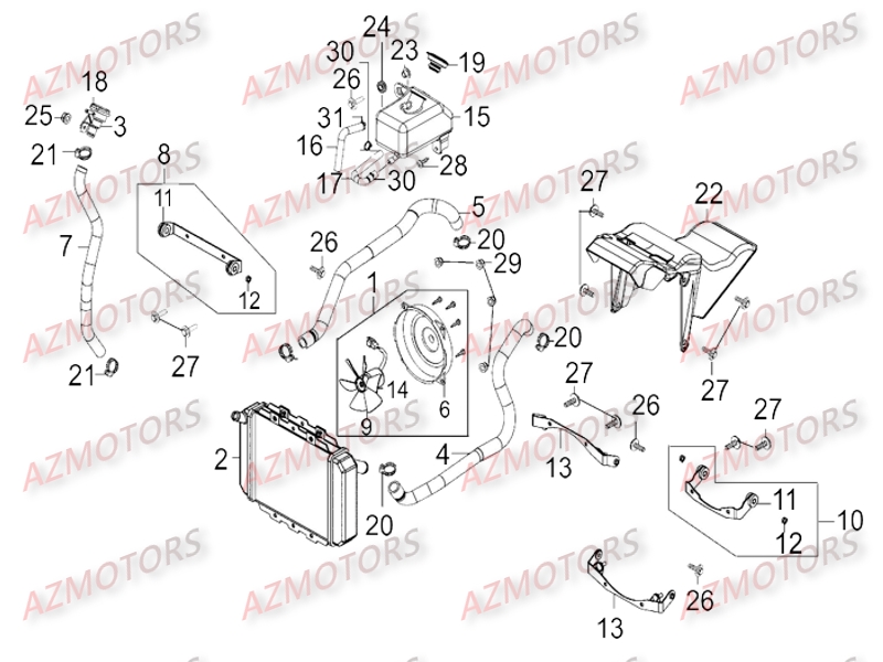 REFROIDISSEMENT KYMCO XCITING 400 III